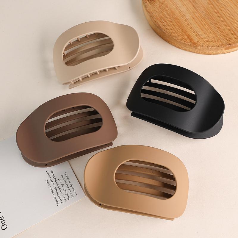 4pcs Solid Color Flat Hair Clips Set